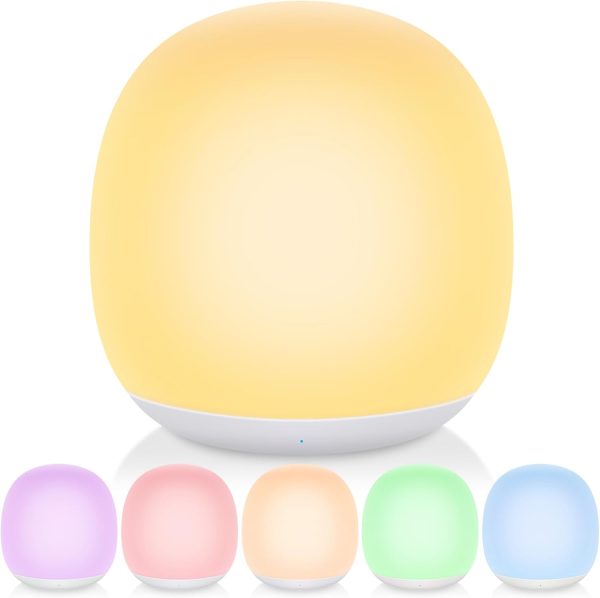 Night Light for Kids, Egg Night Light for Nursery, Color Changing&Dimmable Touch Control Baby Light with Timer, Silicone Portable Toddler Nightlight Lamp for Bedside, Kids Room