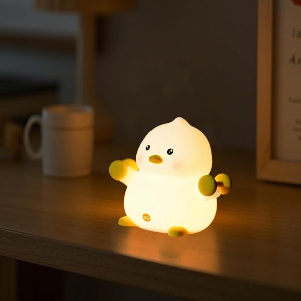Cute Duck Night Light,  Rechargeable Squishy Novelty Animal Night Lamp, 3 Level Dimmable Silicone Touch Lamp with Timer Nightlight for Kids Girls Boys Room Baby Nursery Bedroom Decor Gifts