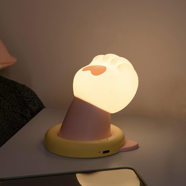 Night Light, Cute Paw Touch Lamps with Timer, USB Rechargeable Dimmable Lamp, Unique Night Lights Silicone Nursery Night Lamp Cute Room Decor for Boys Girls Christmas Birthday Gifts