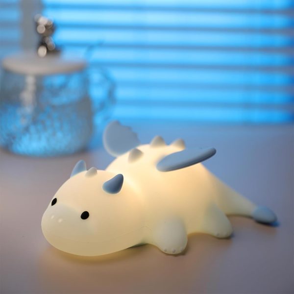 Axolotl Night Light for Kids, Cute Axolotl Lamp Gifts for Boys and Girls, Dimmable Silicone Animal Magnetic Bedside Lamp, Rechargeable Squishy Night Light for Toddler Baby Nursery Room Decor (Blue)