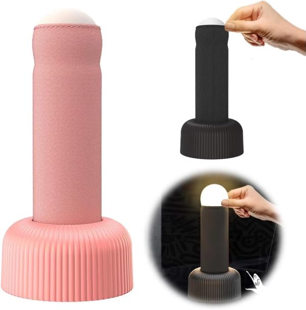 Hand-Pull Night Light, Column Night Light,Creative Silicone Charging  Bedside Night Light,1200mAh Rechargeable,Gag Practical Jokes Decorative Night Light (Black) - Image 2