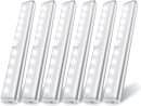 6 Pack Motion Sensor Lights, 10  Closet Battery Operated Lights, Stick-On Anywhere Magnetic Night Light Bar,  Safe Light Indoor for Closet Stairs Wardrobe