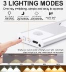Motion Sensor Under Cabinet Light, 3 Hill Light Modes Stepless Dimming Under Closet Lights, Type-C USB Rechargeable Magnetic Counter Night Lights for Kitchen Wardrobe Cupboard