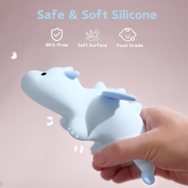 Axolotl Night Light for Kids, Cute Axolotl Lamp Gifts for Boys and Girls, Dimmable Silicone Animal Magnetic Bedside Lamp, Rechargeable Squishy Night Light for Toddler Baby Nursery Room Decor (Blue) - Image 2