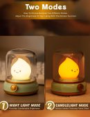 Cute Chibi Flame Lamp, Anime Cozy Lights, Retro Rechargeable Night Light, Decor, Cute Desk Accessories, Gifts
